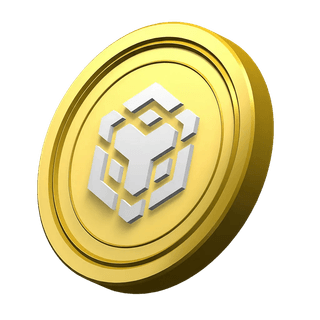 BNB-munt van Binance als decoratief element in het vertrouwensgedeelte van de community